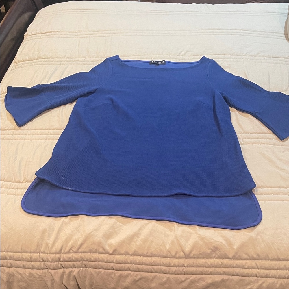Eloquii, 3/4 sleeve, longer in the back than the front